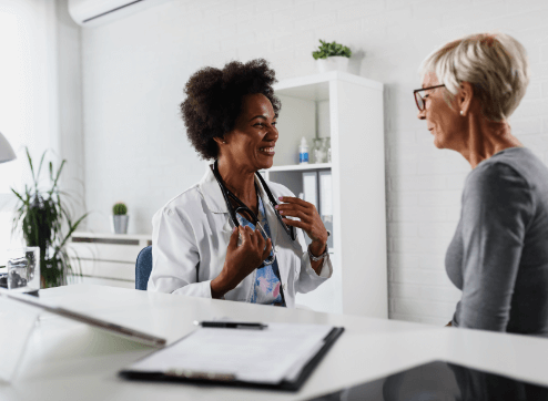 Doctor with patient in the office